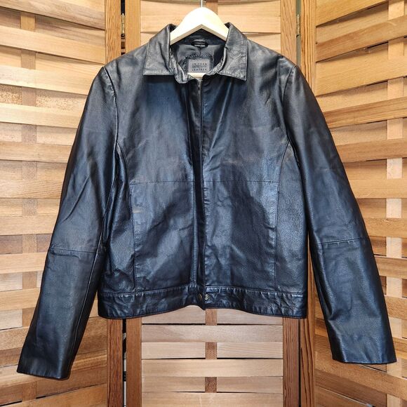John Paul Richard Uniform Leather Black Jacket Women's Size 14 - Picture 1 of 8